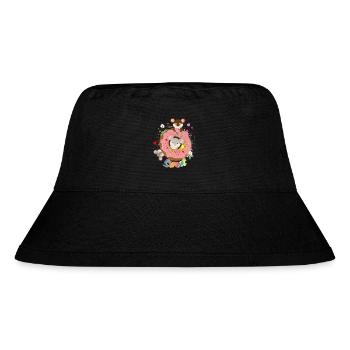 drei putzige Mäuse und ein Donut mit rosa Glasur - Stanley/Stella recycelter Bucket Hat - Schwarz - Vorne