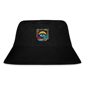TRIPPY AUGE - Stanley/Stella recycelter Bucket Hat - Schwarz - Vorne