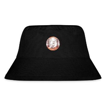 Fuchs im Herbstwald Illustration - Stanley/Stella recycelter Bucket Hat - Schwarz - Vorne