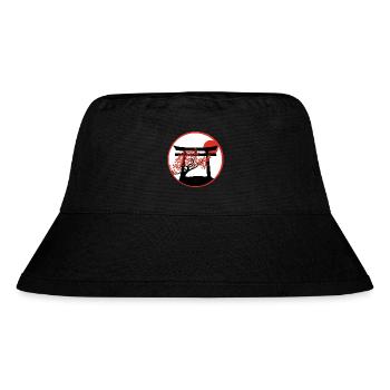 Ruhiger Sonnenuntergang: Torii-Tor und Kirschbaum - Stanley/Stella recycelter Bucket Hat - Schwarz - Vorne