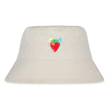 Erdbeere - Stanley/Stella recycelter Bucket Hat - Naturweiß - Vorne