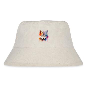 Wolf, grauer Wolf, Wolfsjunges - Stanley/Stella recycelter Bucket Hat - Naturweiß - Vorne