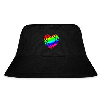 LGBTQ Pride Herz Diamantform - Stanley/Stella recycelter Bucket Hat - Schwarz - Vorne