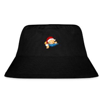 Sleepy Christmas Cat - Stanley/Stella Recycled Bucket Hat - black - Front
