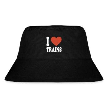I love trains - Stanley/Stella recycelter Bucket Hat - Schwarz - Vorne