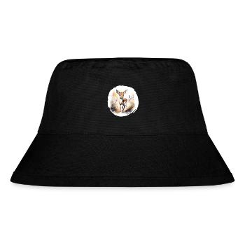 Fawn Watercolor - Stanley/Stella Recycled Bucket Hat - black - Front