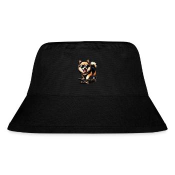 SHIBA INU SPITZ HUND SPORT SKATEBOARD BRILLE COOL - Stanley/Stella recycelter Bucket Hat - Schwarz - Vorne