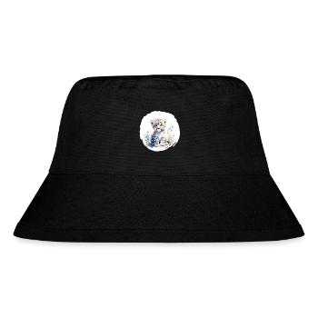 Snow Leopard Watercolor - Stanley/Stella Recycled Bucket Hat - black - Front