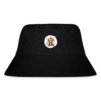 Monkey Watercolor - Stanley/Stella Recycled Bucket Hat - black - Front