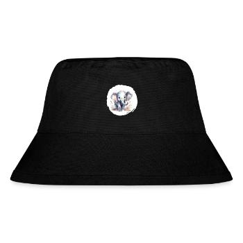 Aquarell Elefant - Stanley/Stella recycelter Bucket Hat - Schwarz - Vorne