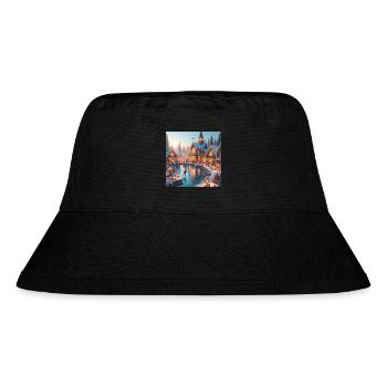 Scandinavian Christmas Village - Stanley/Stella Recycled Bucket Hat - black - Front