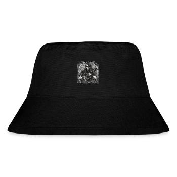 Rock Rattlebones Skeleton Skull Heavy Metal Guitar - Stanley/Stella Recycled Bucket Hat - black - Front