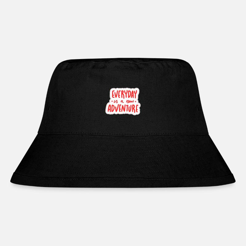 Jeder Tag ist ein neues Abenteuer - Stanley/Stella recycelter Bucket Hat - Schwarz