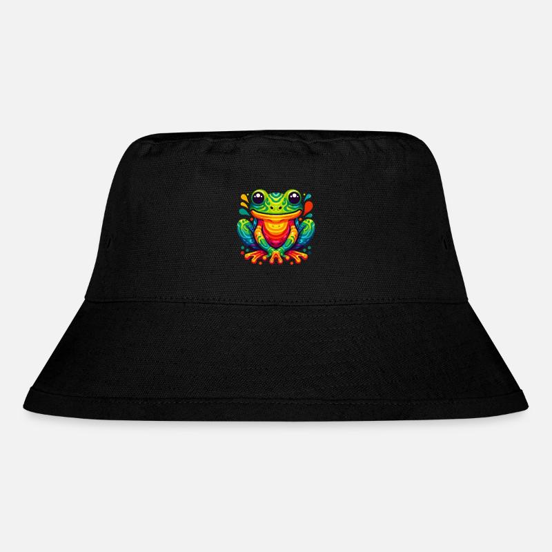 FROSCH KRÖTE UNKE LURCH SUMPF SEE FLUSS FARBENFROH - Stanley/Stella recycelter Bucket Hat - Schwarz