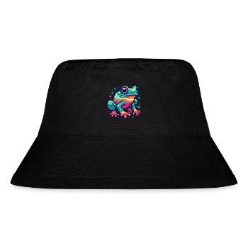 FROSCH KRÖTE UNKE LURCH SUMPF SEE FLUSS FARBENFROH - Stanley/Stella recycelter Bucket Hat - Schwarz - Vorne