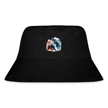 Finanzen Stier Bär Kampf Wallstreet Geschenk - Stanley/Stella recycelter Bucket Hat - Schwarz - Vorne