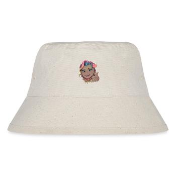 Vibrant Multicolour Curly Hair Badge - Stanley/Stella Recycled Bucket Hat - natural - Front