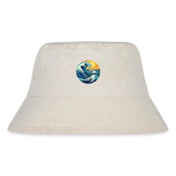 Large Wave Illustration – Maritime Retro Design - Stanley/Stella Recycled Bucket Hat - natural - Front