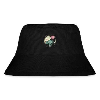 Süßes Elefantenbaby mit Luftballon - Geschenkidee - Stanley/Stella recycelter Bucket Hat - Schwarz - Vorne