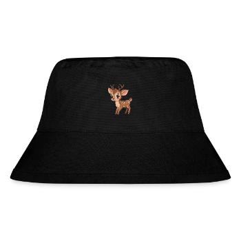 Niedliches Rehkitz Mit Funkelnden Augen - Stanley/Stella recycelter Bucket Hat - Schwarz - Vorne