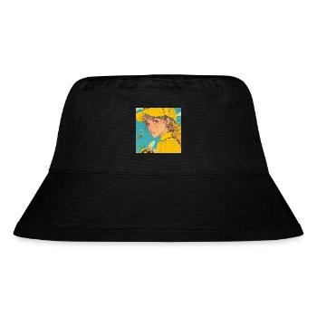 80s anime teen calming high quality fashion print - Stanley/Stella Recycled Bucket Hat - black - Front