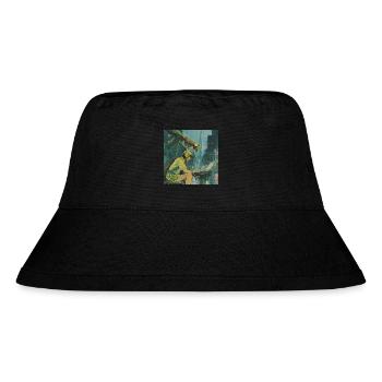 80s anime teen calming high quality fashion print - Stanley/Stella Recycled Bucket Hat - black - Front