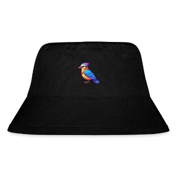 Blue Jay Bunte Kawaii Cartoon Figur Clipart - Stanley/Stella recycelter Bucket Hat - Schwarz - Vorne