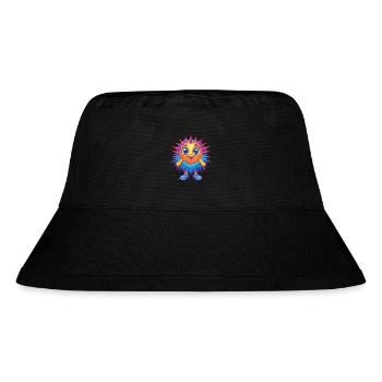 Seeigel Buntes Kawaii Cartoon Meerestier - Stanley/Stella recycelter Bucket Hat - Schwarz - Vorne