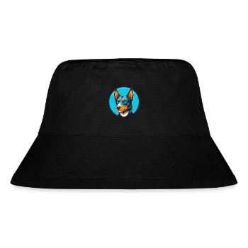 Australischer Kelpie Hund Niedliches Kawaii Cartoon Haustier Logo - Stanley/Stella recycelter Bucket Hat - Schwarz - Vorne