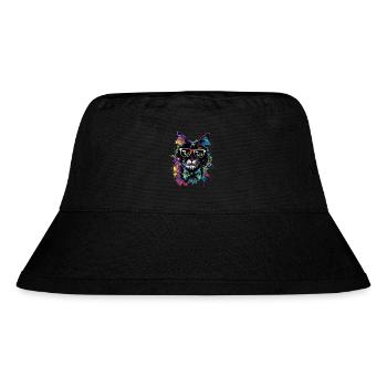Professor Katze - Stanley/Stella recycelter Bucket Hat - Schwarz - Vorne