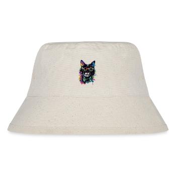 Professor Katze - Stanley/Stella recycelter Bucket Hat - Naturweiß - Vorne