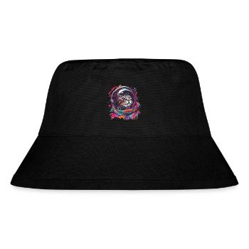 Katze mit Astronautenhelm Weltall Graffiti - Stanley/Stella recycelter Bucket Hat - Schwarz - Vorne