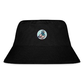 Taube Kawaii Cartoon Figur Tier Haustier Gesicht - Stanley/Stella recycelter Bucket Hat - Schwarz - Vorne