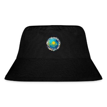 Made in Kazakhstan Watercolor Eagle Gift - Stanley/Stella Recycled Bucket Hat - black - Front