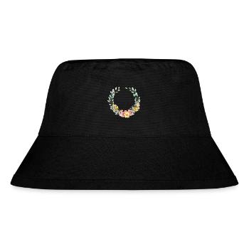 Colorful, flower wreath, customizable - Stanley/Stella Recycled Bucket Hat - black - Front