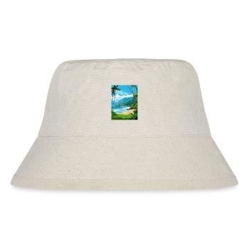 American Samoa National Park Travel Poster Card - Stanley/Stella Recycled Bucket Hat - natural - Front