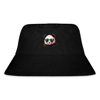 Panda Bear intelligent avec des lunettes de soleil cool - Bob recyclé Stanley/Stella - noir - Devant