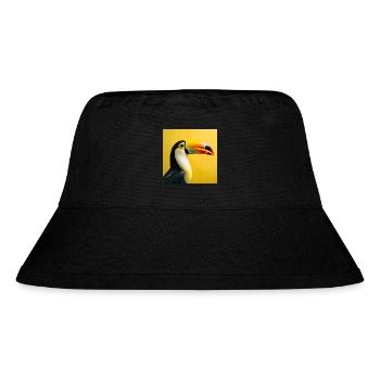Toucan oiseau sur fond jaune tropical couleurs - Bob recyclé Stanley/Stella - noir - Devant