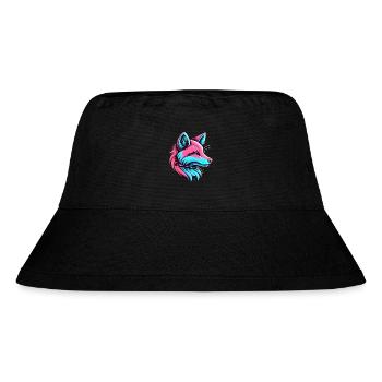 Neon Fox Glow Künstlerisches Design - Stanley/Stella recycelter Bucket Hat - Schwarz - Vorne
