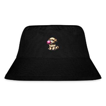 Playful Dog Blowing Bubblegum - Stanley/Stella Recycled Bucket Hat - black - Front