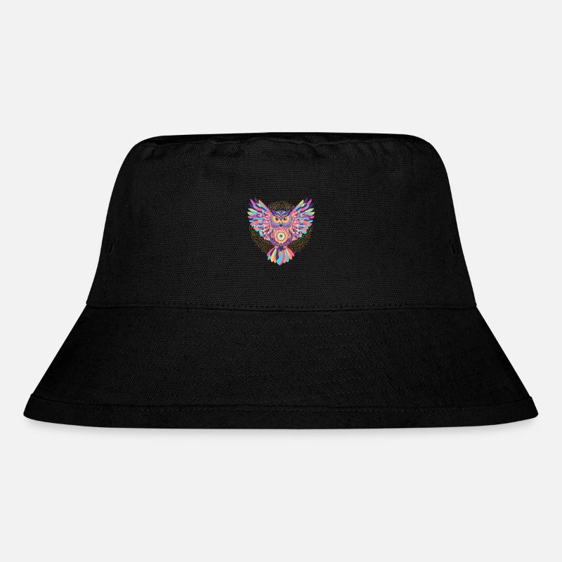 Rainbow mandala owl - Stanley/Stella Recycled Bucket Hat - black