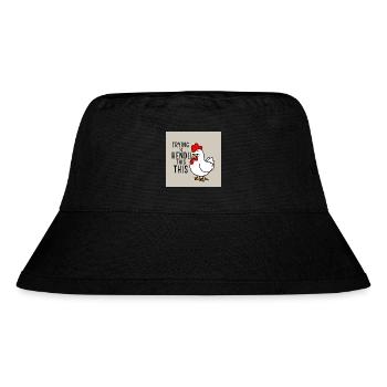 Comic Huhn "Trying to Hendl this" - Stanley/Stella recycelter Bucket Hat - Schwarz - Vorne