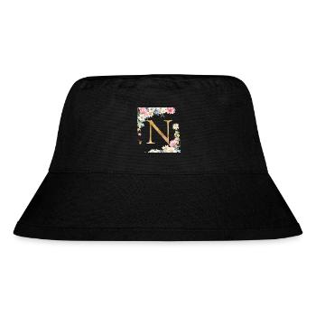 N Monogramme, Floral, Personnalisable - Bob recyclé Stanley/Stella - noir - Devant