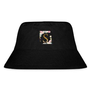 S Monogramme, Floral, Personnalisable - Bob recyclé Stanley/Stella - noir - Devant