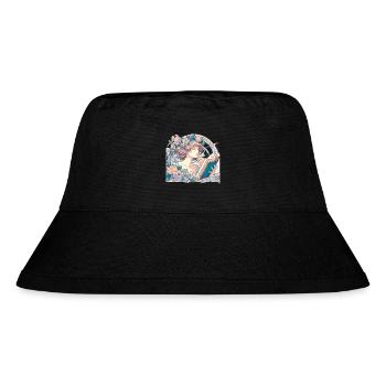 Book Books Reading Beautiful Woman Art Nouveau Gift - Stanley/Stella Recycled Bucket Hat - black - Front
