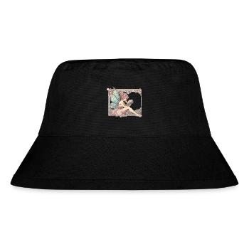 Buch Bücher Lesen Fee Elfe Art Nouveau Geschenk - Stanley/Stella recycelter Bucket Hat - Schwarz - Vorne
