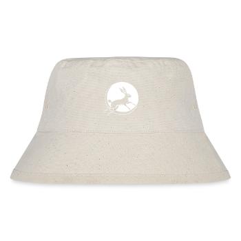 Hase springender mit Mondsichel Ostern Ostara - Stanley/Stella recycelter Bucket Hat - Naturweiß - Vorne