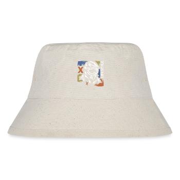 vintage motocross biker - moto x illustration - Stanley/Stella Recycled Bucket Hat - natural - Front