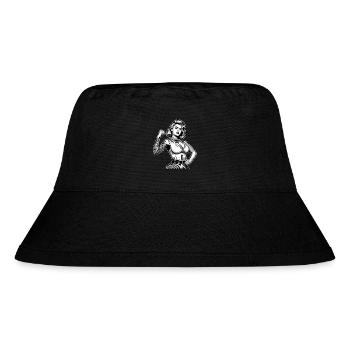 Strength Strong Woman Rockabilly Tattoo Gift - Stanley/Stella Recycled Bucket Hat - black - Front