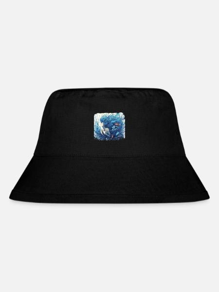 Meerjungfrau Nixe blaue Haare Art Nouveau Geschenk - Stanley/Stella recycelter Bucket Hat - Schwarz